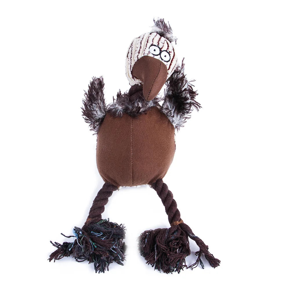 Squeaky Dog Toys Set – Animal Chew Toys for Dogs, Rabbit, Squirrel & Bird