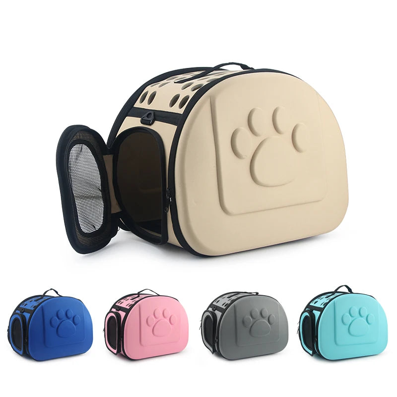 Pure Color Portable Pet Carrier Bag – Foldable Travel Bag for Cats & Dogs