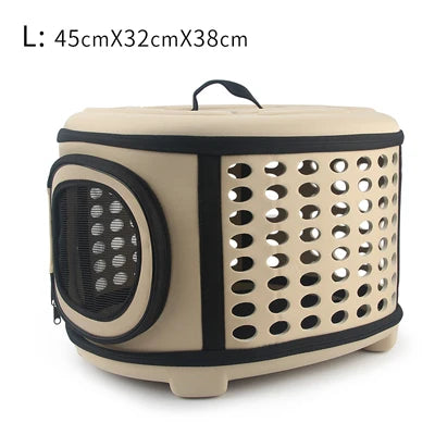 Pure Color Portable Pet Carrier Bag – Foldable Travel Bag for Cats & Dogs