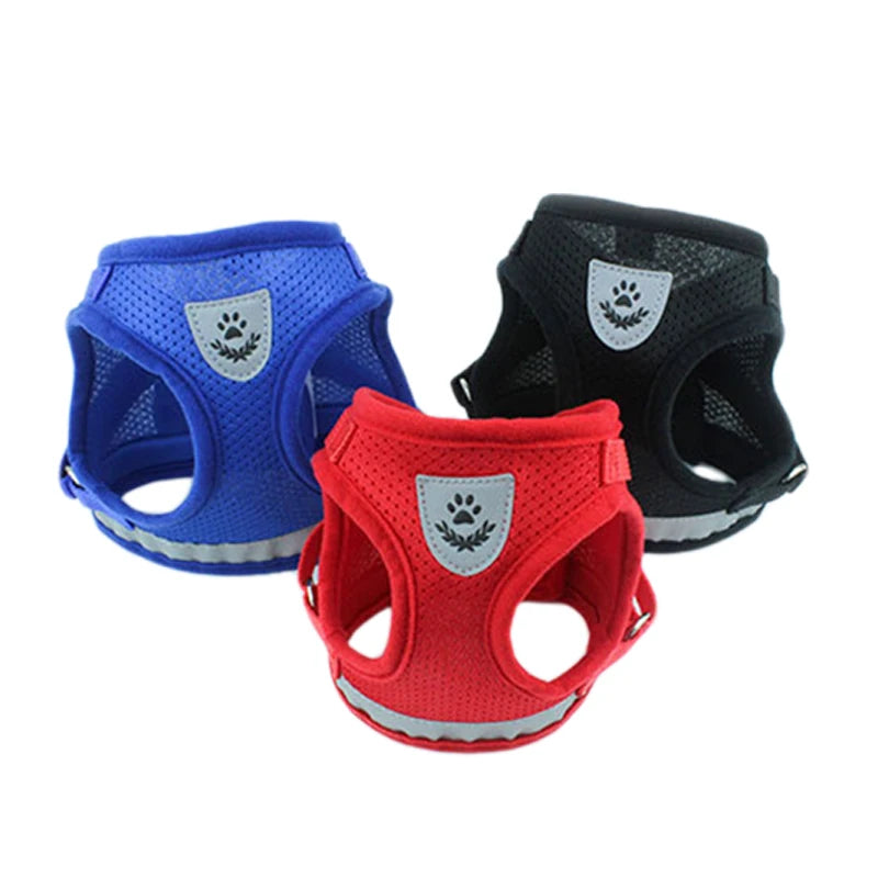 Reflective Cat & Dog Harness Set – Nylon Mesh Vest with Leash for Small Pets