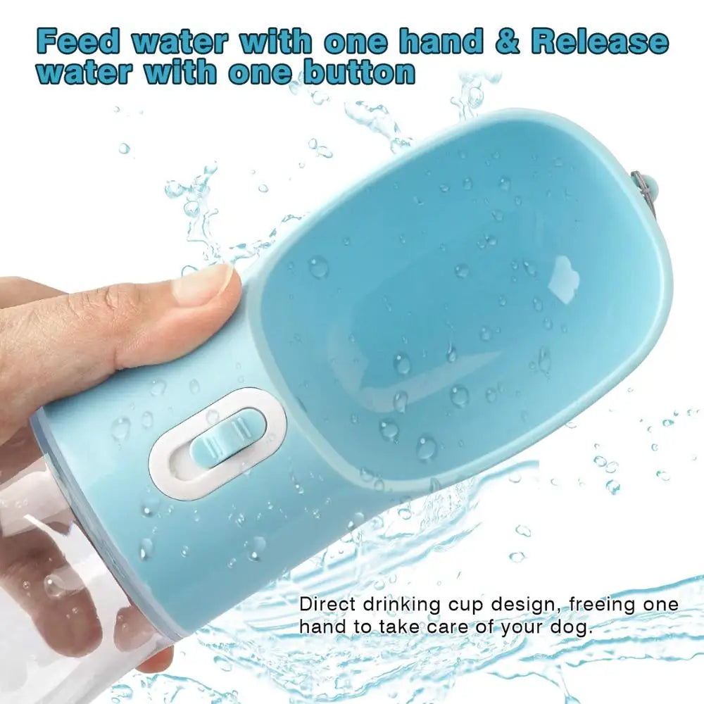 Portable Dog Water Bottle – Pet Drinking Feeder Bowl for Dogs & Cats, Travel