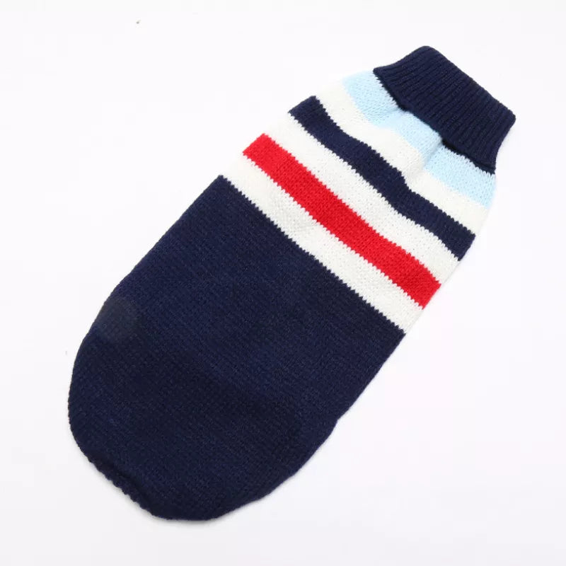 Stripe Dog Sweater – Winter Warm Coat for Small, Medium & Large Dogs, Puppies