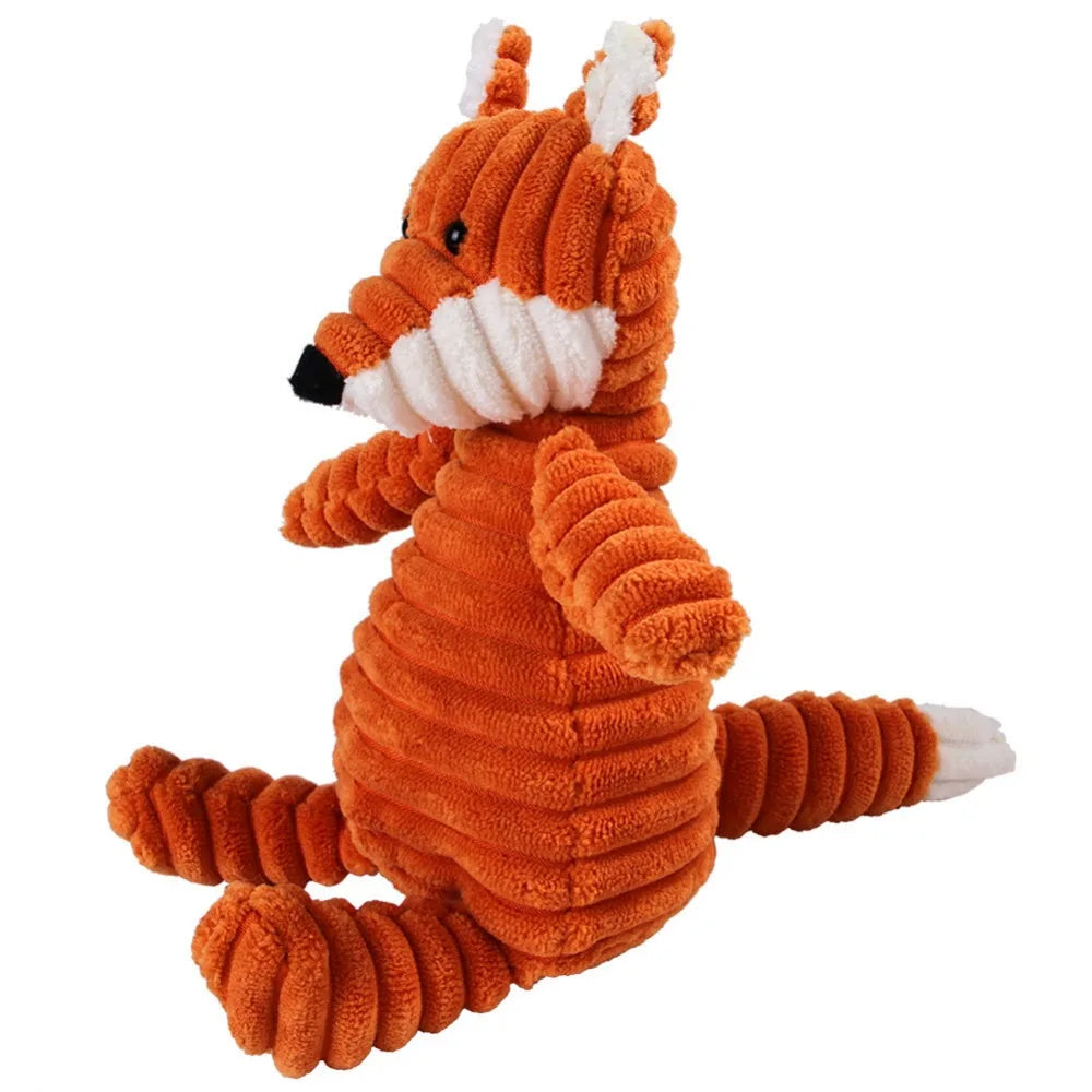 16 Animal Dog Chew Toys – Plush Squeak Rope Toys for Puppies & Cats