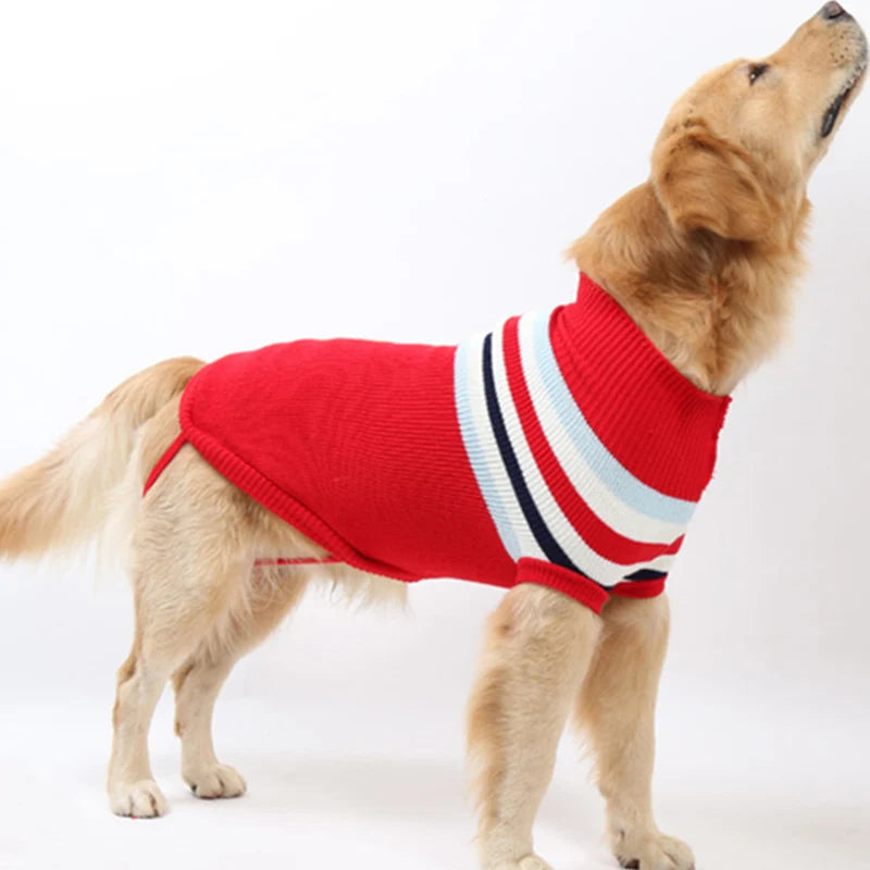 Stripe Dog Sweater – Winter Warm Coat for Small, Medium & Large Dogs, Puppies