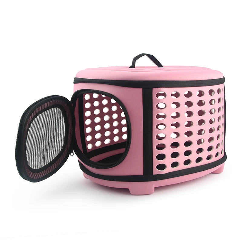 Pure Color Portable Pet Carrier Bag – Foldable Travel Bag for Cats & Dogs