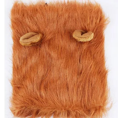 Cute Pet Cosplay Costume – Lion Mane Wig for Cats & Large Dogs, Winter Warm