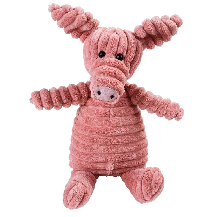 16 Animal Dog Chew Toys – Plush Squeak Rope Toys for Puppies & Cats