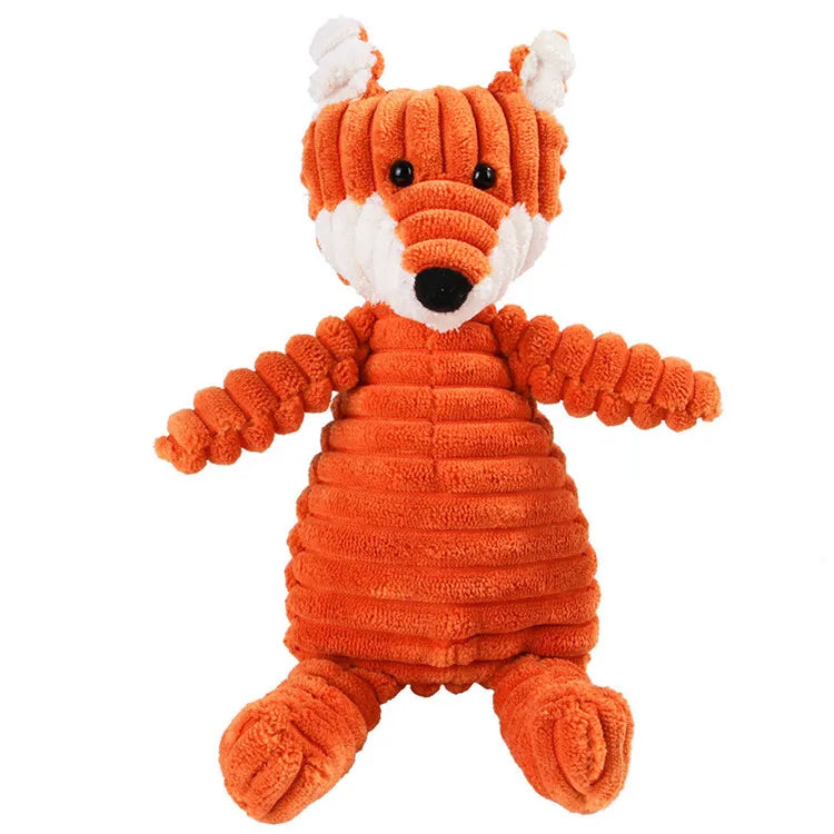 16 Animal Dog Chew Toys – Plush Squeak Rope Toys for Puppies & Cats