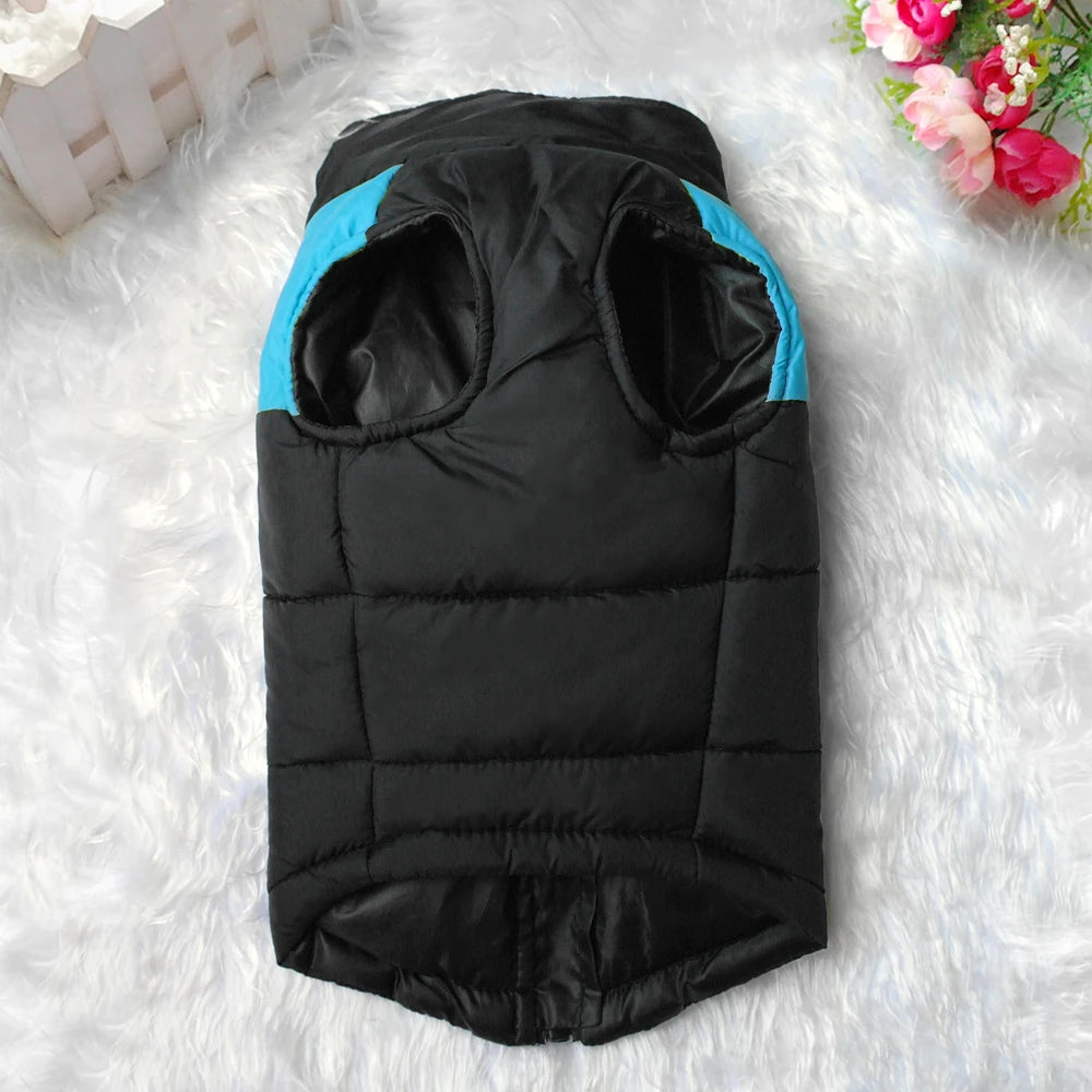 Waterproof Dog Vest Jacket – Winter Nylon Clothing for Large Dogs, Blue & Pink