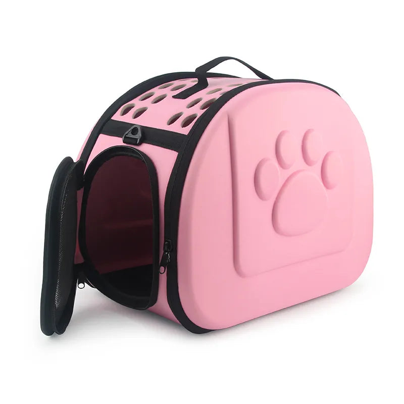 Pure Color Portable Pet Carrier Bag – Foldable Travel Bag for Cats & Dogs
