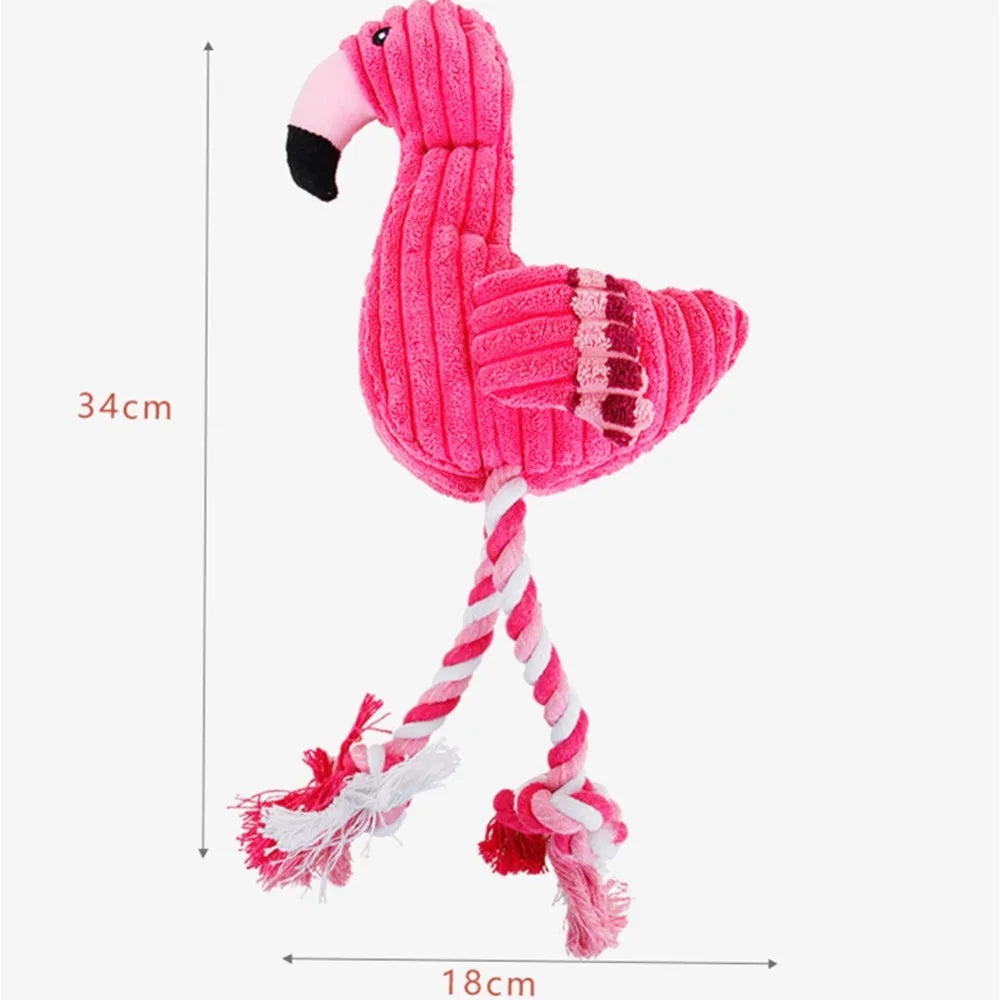 Squeaky Dog Toys Set – Animal Chew Toys for Dogs, Rabbit, Squirrel & Bird