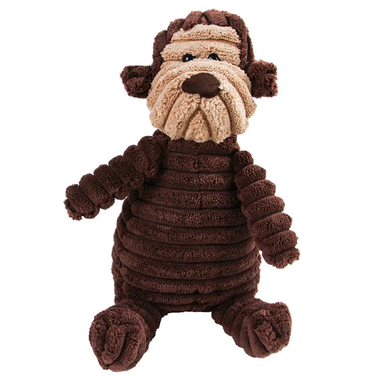 16 Animal Dog Chew Toys – Plush Squeak Rope Toys for Puppies & Cats