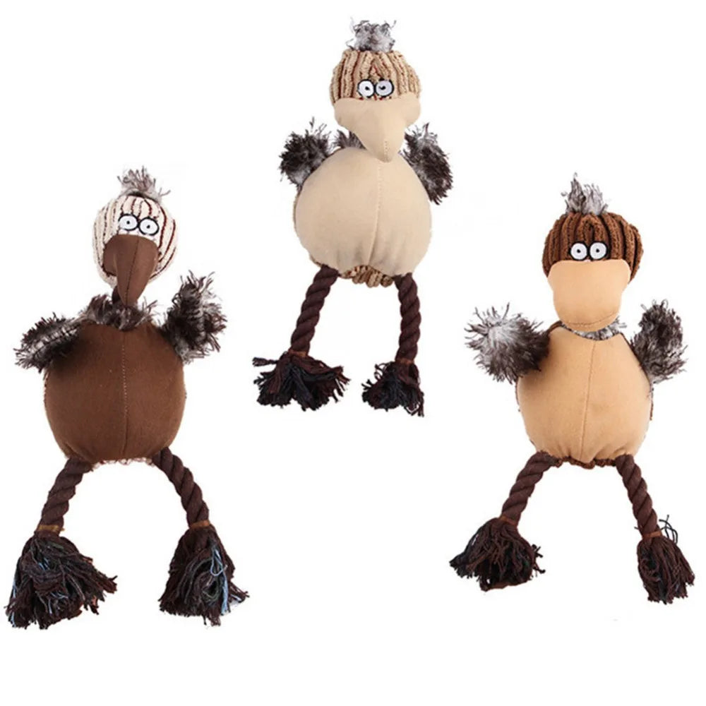 Squeaky Dog Toys Set – Animal Chew Toys for Dogs, Rabbit, Squirrel & Bird
