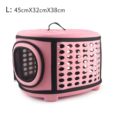 Pure Color Portable Pet Carrier Bag – Foldable Travel Bag for Cats & Dogs