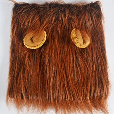 Cute Pet Cosplay Costume – Lion Mane Wig for Cats & Large Dogs, Winter Warm