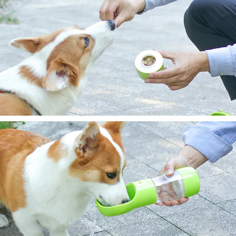 Portable Dog Water Bottle – Pet Drinking Feeder Bowl for Dogs & Cats, Travel