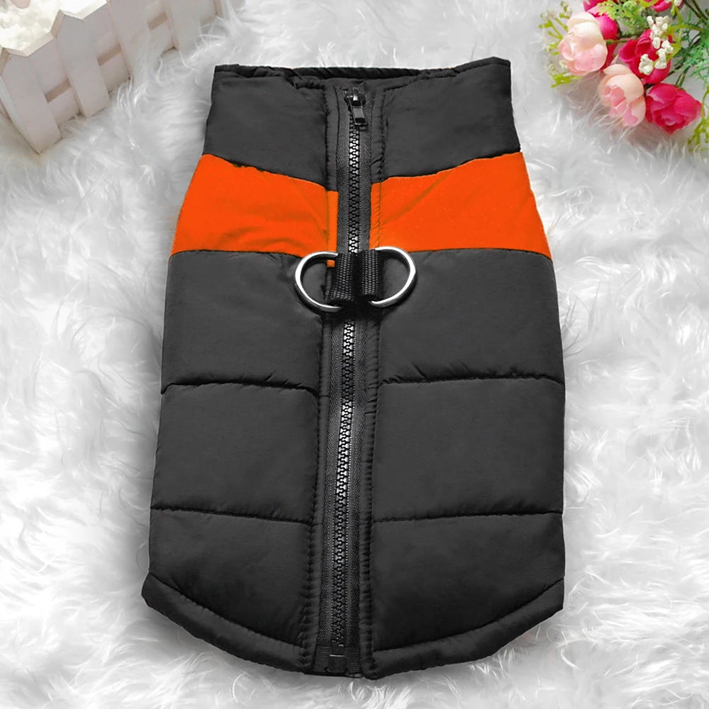 Waterproof Dog Vest Jacket – Winter Nylon Clothing for Large Dogs, Blue & Pink