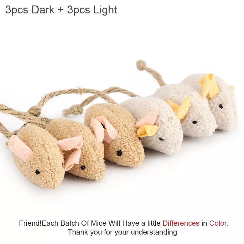 6pcs Mix Pet Toy Catnip Mice Cats Toys Fun Plush Mouse Cat Toy for Kitten