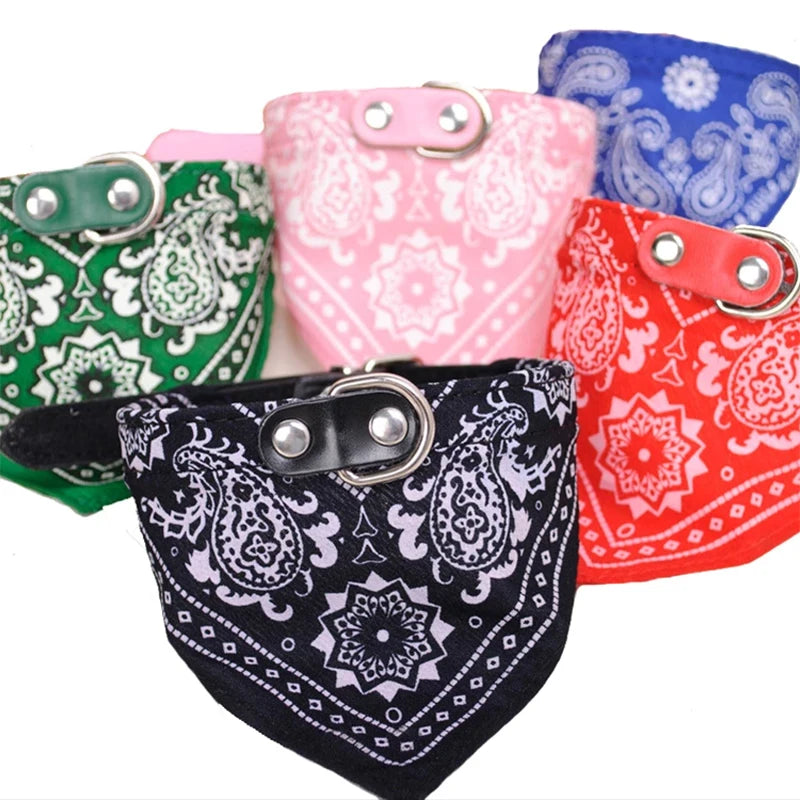 SUPREPET Adjustable Dog Collar – Cute Print Scarf & Neckerchief for Pets