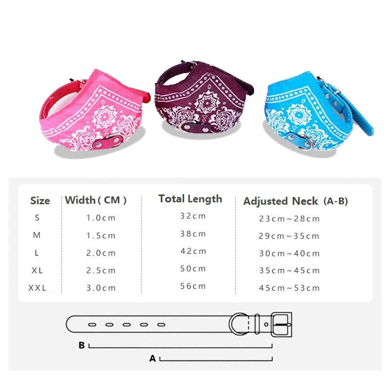 SUPREPET Adjustable Dog Collar – Cute Print Scarf & Neckerchief for Pets