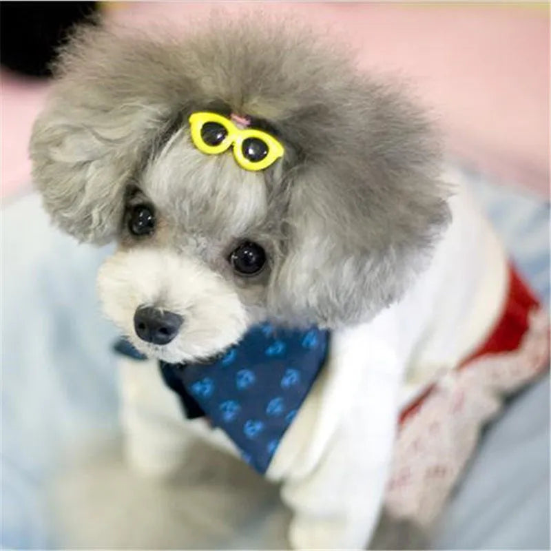 Pet Heart Sunglasses Hairpin – Cute Bow Hair Clip for Dogs & Cats, 1pc